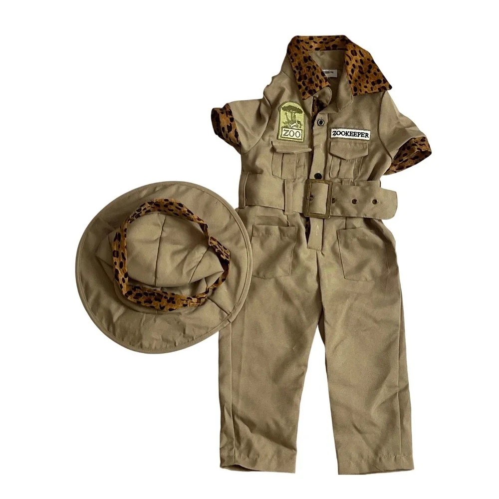 Kids Safari Zookeeper Costume Tan Leopard 18 Months Halloween